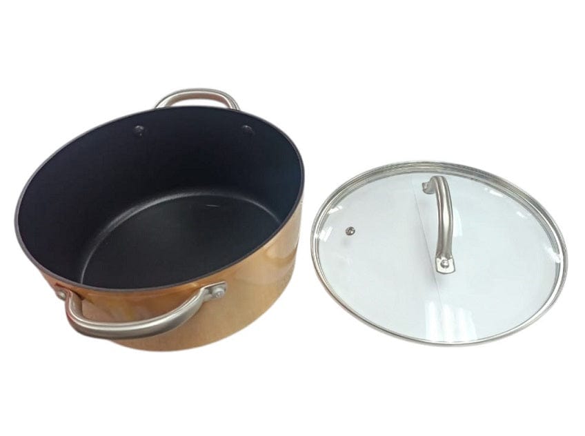 Local Kiwi Deals 25cm Saucepan With Glass Lid Non-stick Forged Aluminium