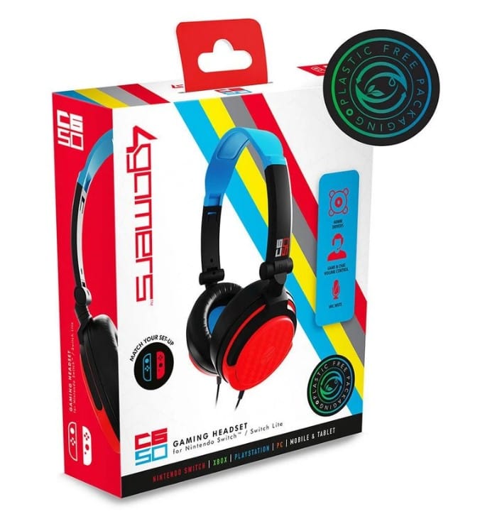Local Kiwi Deals 4Gamers C6-50 Wired Gaming Headset (Neon Blue & Red)