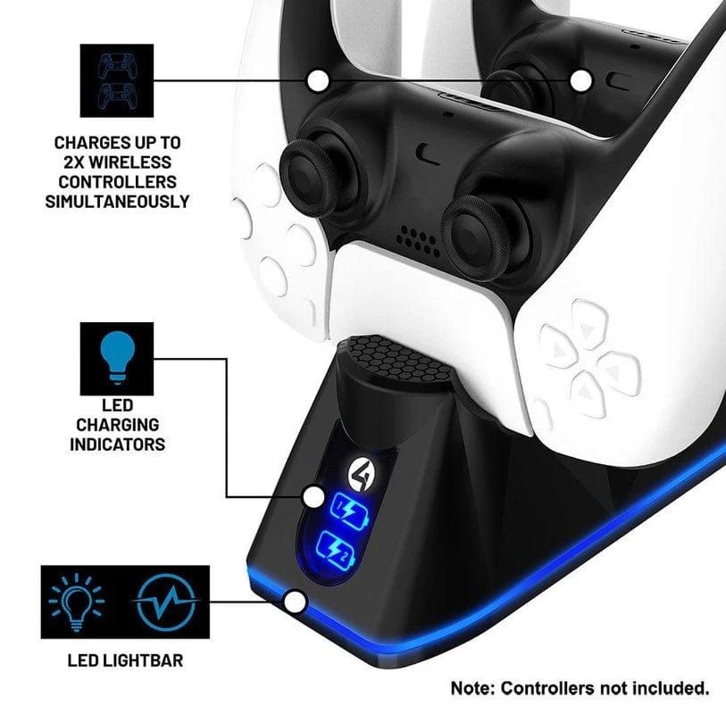 Local Kiwi Deals 4Gamers PS5 SP-C100V Twin Charging Dock (Black)