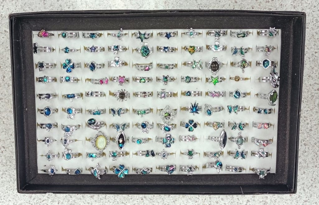Local Kiwi Deals Artificial Mixed Style Rings - ASSORTED