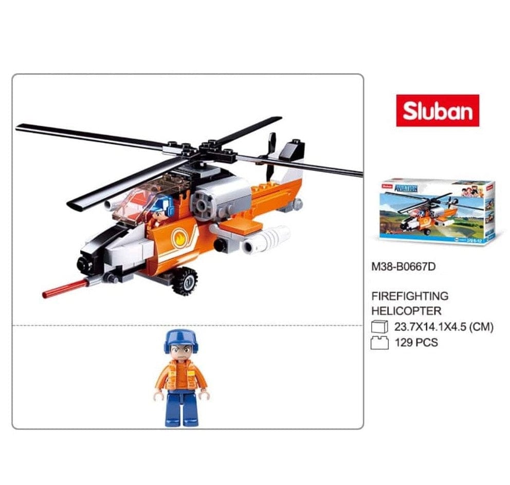 Local Kiwi Deals Baby Gears SLUBAN AVIATION FIRE HELICOPTER M38-B0667B 129PCS