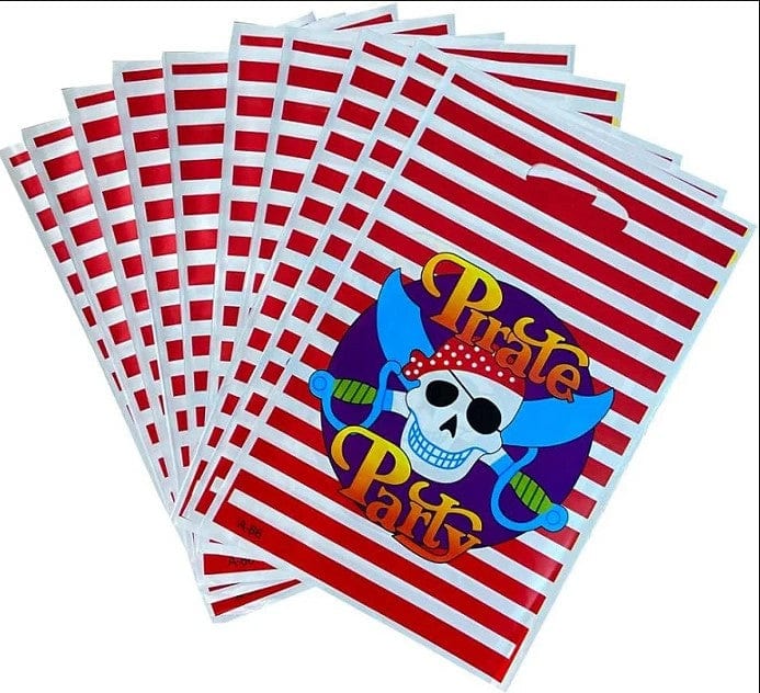 Local Kiwi Deals BULK BUY 180pk 8pcs Pirate Party Red and White Stripe Treat Bags