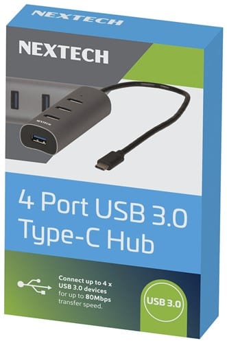 Local Kiwi Deals Computers and Accessories Nextech 4 Port USB 3.0 Type-C Hub