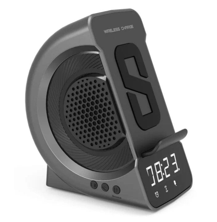 Local Kiwi Deals Digital Display 3-in-1 Alarm Clock with Wireless Charging - Grey