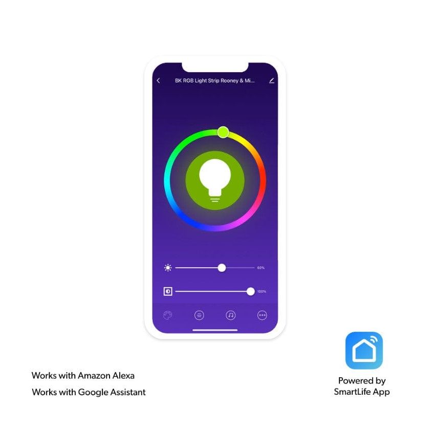 Local Kiwi Deals Electrical and Fittings Nanohome Colour / Warm & Cool C37 5W E37 Smart Light Bulb Compatible with Hey Google & Alexa - iOS & Android (4 BULBS)