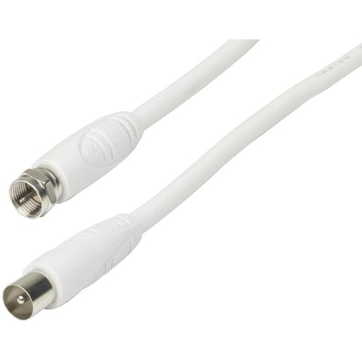 Local Kiwi Deals Electronics F Plug to TV Coaxial Plug Cable White - 1.5m