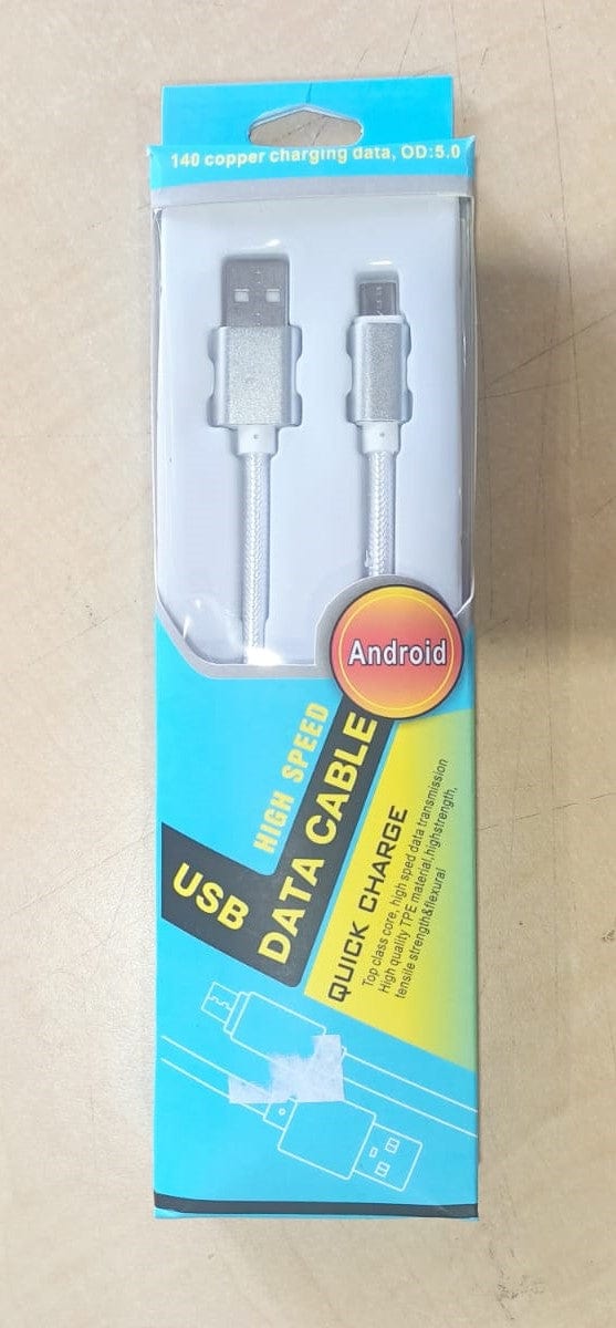 Local Kiwi Deals Electronics WHITE BRAIDED MICRO USB DATA CABLE FOR ANDROID 1M