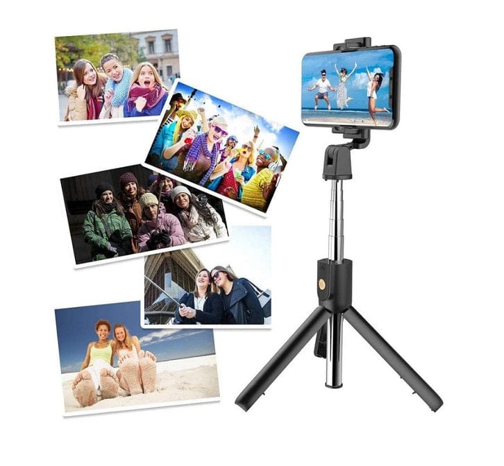 Local Kiwi Deals Foldable Bluetooth Selfie Stick With Remote Control - Black