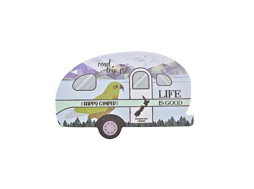 Local Kiwi Deals Happy Camper Caravan Magnet with Kea