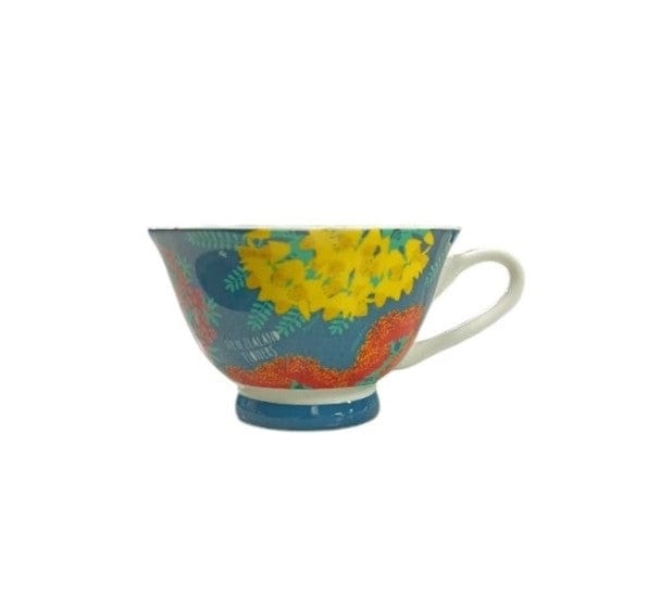 Local Kiwi Deals Hensen & Berry New Zealand Floral Bone China Cup In Gift Box 230ml