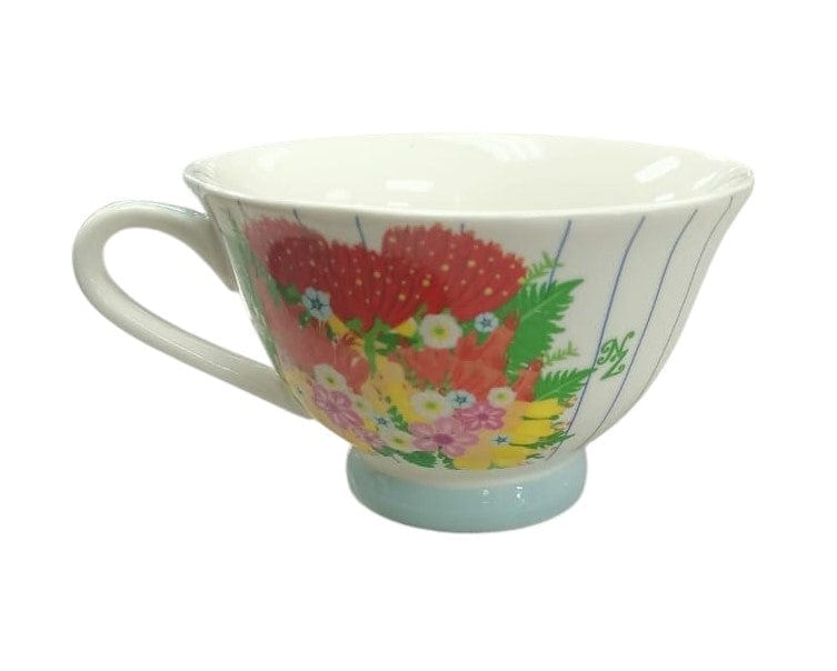 Local Kiwi Deals Hensen & Berry New Zealand Floral Bone China Cup White In Gift Box 230ml