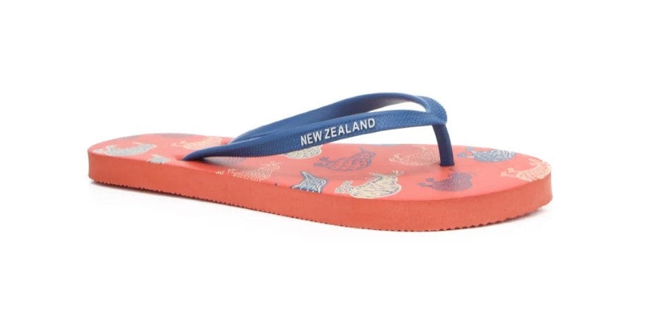 Local Kiwi Deals Homeware Kiwi Sketch Jandals (TANGERINE)