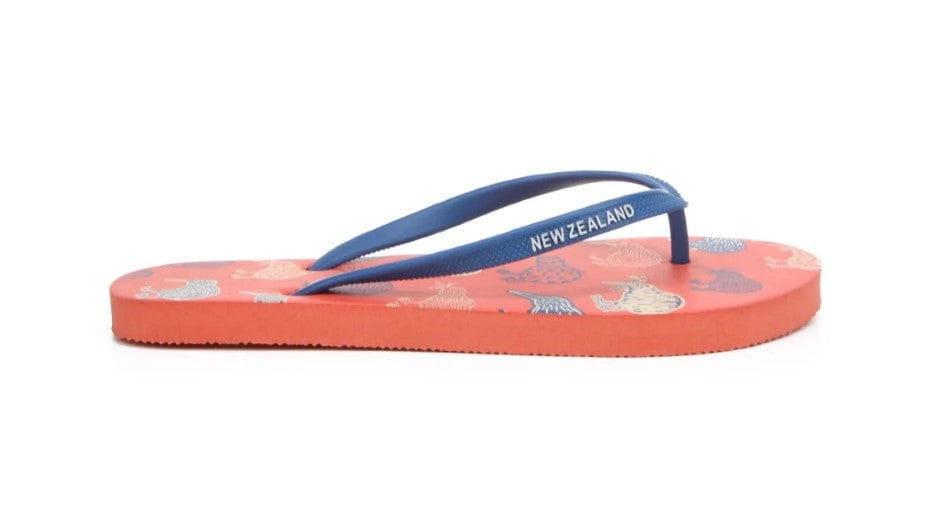 Local Kiwi Deals Homeware Kiwi Sketch Jandals (TANGERINE)