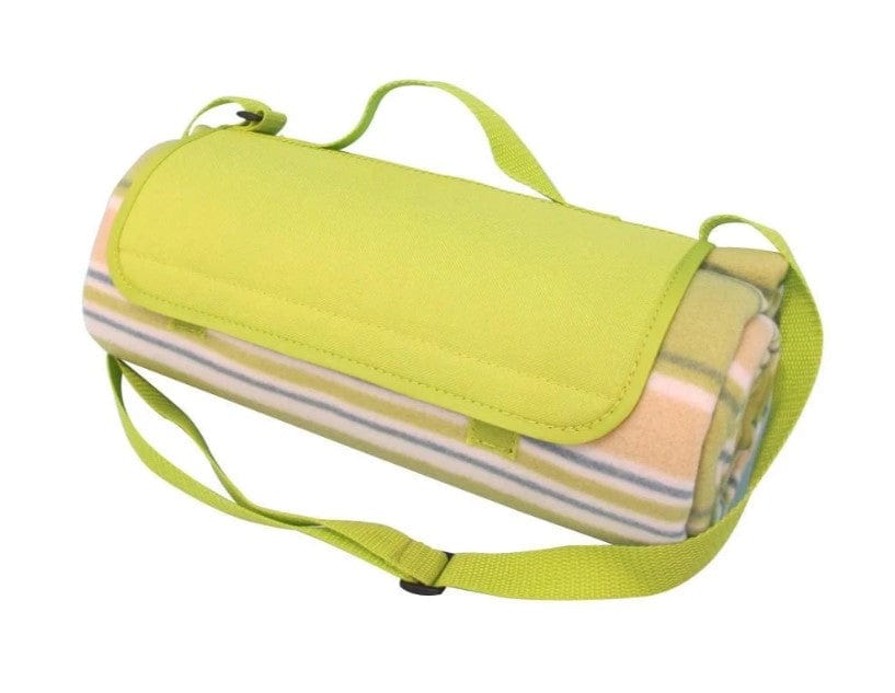 Local Kiwi Deals Homeware Picnic Rug with Green Stripe 135 x 150cm