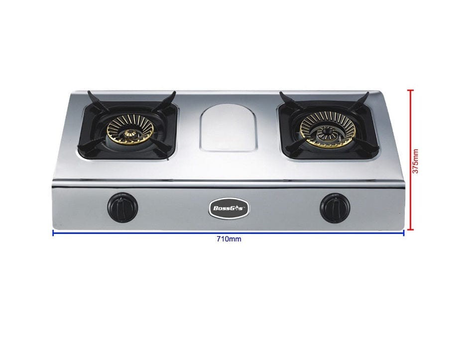 Local Kiwi Deals Kitchen Appliances Double Burner Auto Ignition Stainless Steel Panel Gas Stove 2-01SRBP-1