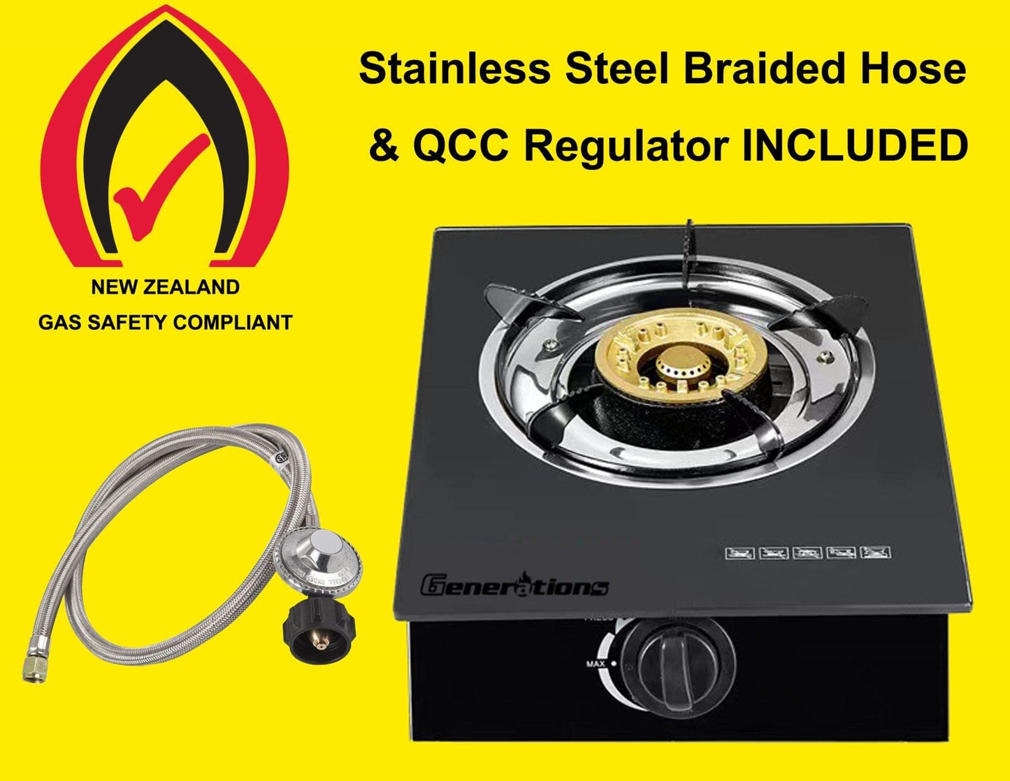 Local Kiwi Deals Kitchen Appliances Single Burner Auto Ignition Tempered Glass Panel Gas Stove GQ31-2