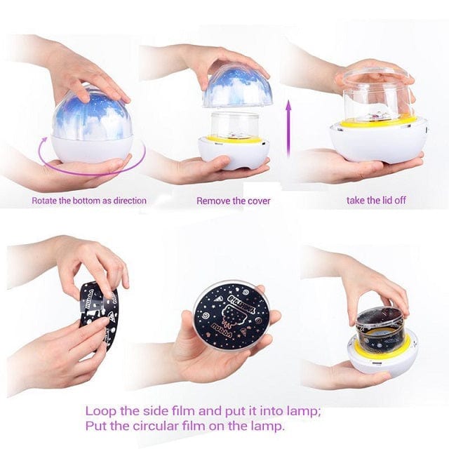 Local Kiwi Deals LED Starry Galaxy Planetary Projection Kids Night Light