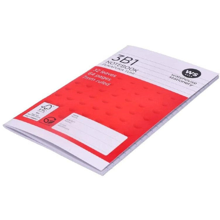 Local Kiwi Deals Local Kiwi Deals Default Notebook 3B1 7mm Ruled 32 Leaf Red