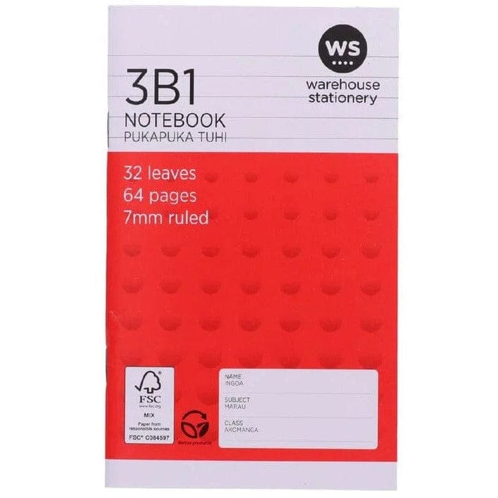 Local Kiwi Deals Local Kiwi Deals Default Notebook 3B1 7mm Ruled 32 Leaf Red
