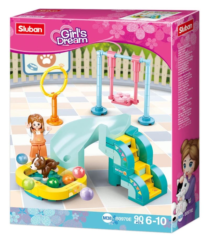 Local Kiwi Deals Local Kiwi Deals M38-B0970E Dog Playground Sluban Brick Girls Dream Pet Amusement Park M38-B0970