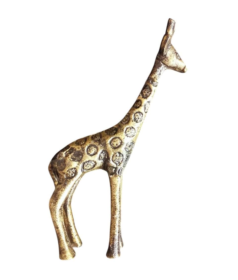 Local Kiwi Deals Metal Cast Aluminium Brushed Gold Giraffe Sculpture - MADE IN INDIA