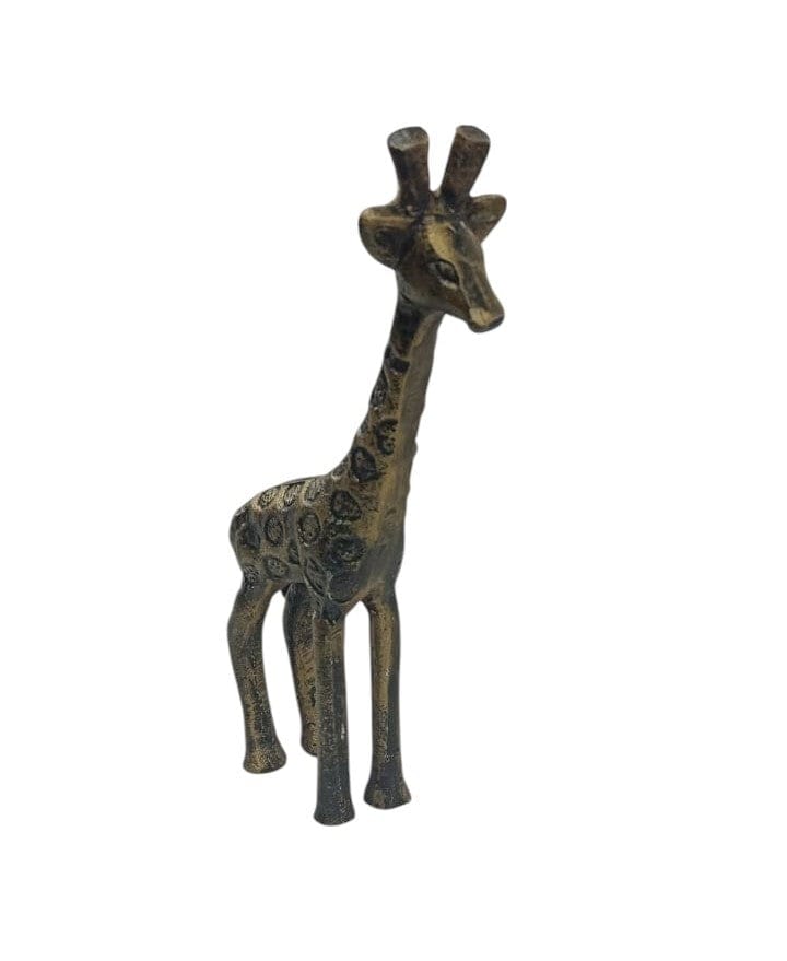 Local Kiwi Deals Metal Cast Aluminium Brushed Gold Giraffe Sculpture - MADE IN INDIA