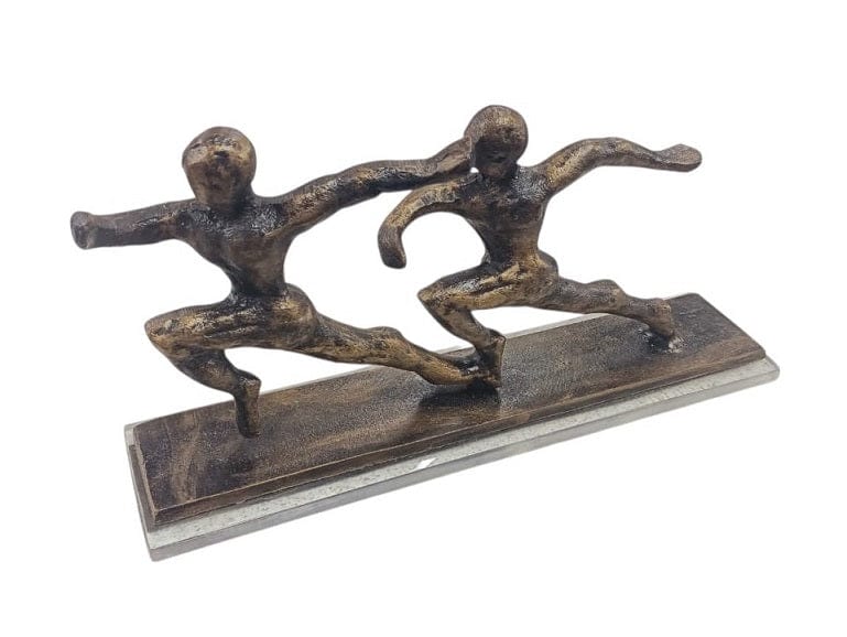 Local Kiwi Deals Metal Cast Aluminium Sculpture Human Running Pose - MADE IN INDIA