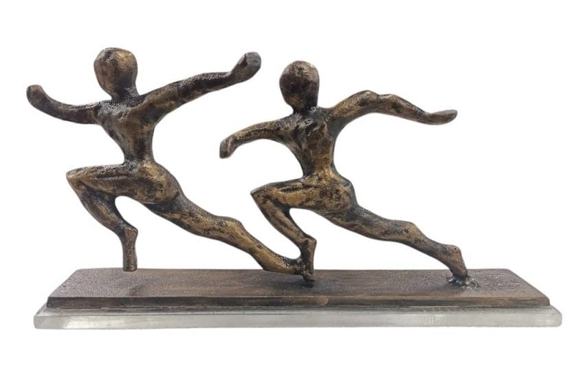 Local Kiwi Deals Metal Cast Aluminium Sculpture Human Running Pose - MADE IN INDIA