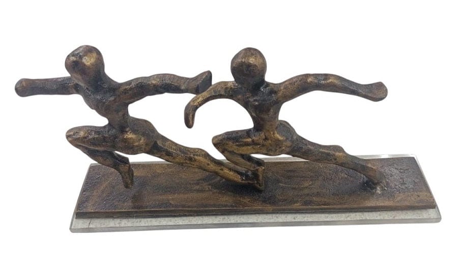 Local Kiwi Deals Metal Cast Aluminium Sculpture Human Running Pose - MADE IN INDIA