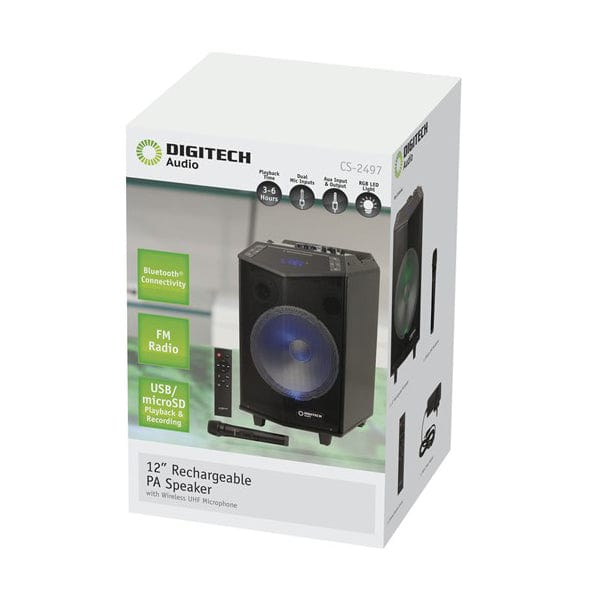 Local Kiwi Deals Music and Instruments DIGITECH 12 Inch Rechargeable PA Speaker with Wireless Microphone