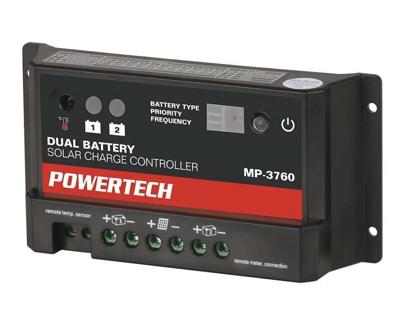 Local Kiwi Deals Powertech 10A Dual Battery PWM Solar Charge Controller 12/24V with LED Indicator MP3760