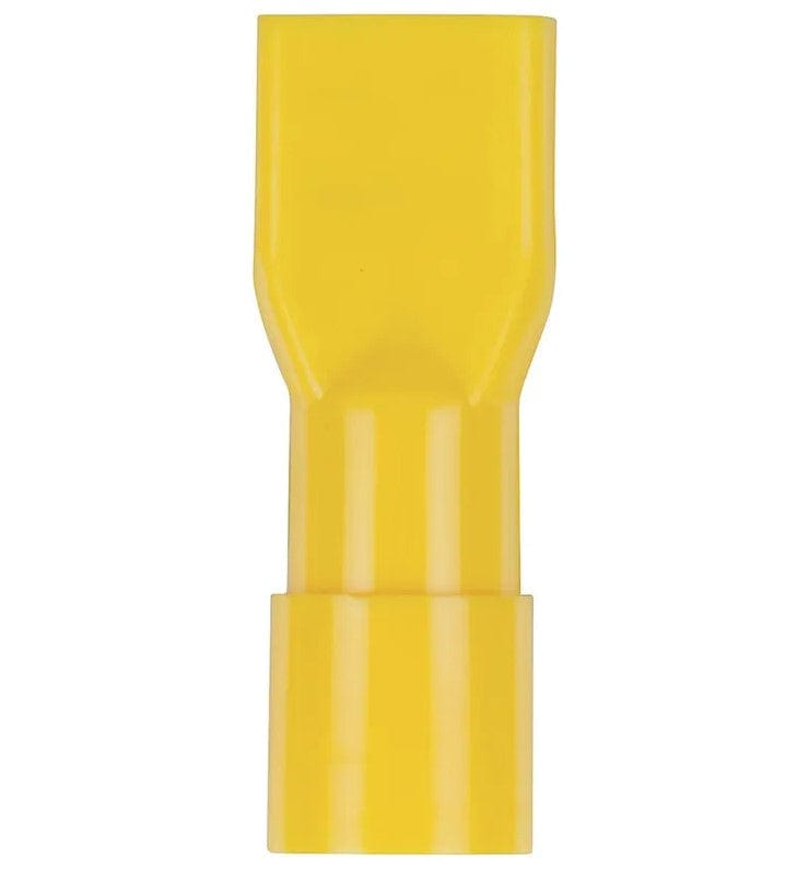 Local Kiwi Deals Powertech Fully Insulated Female Spade - Yellow - Pack of 8 PT4725
