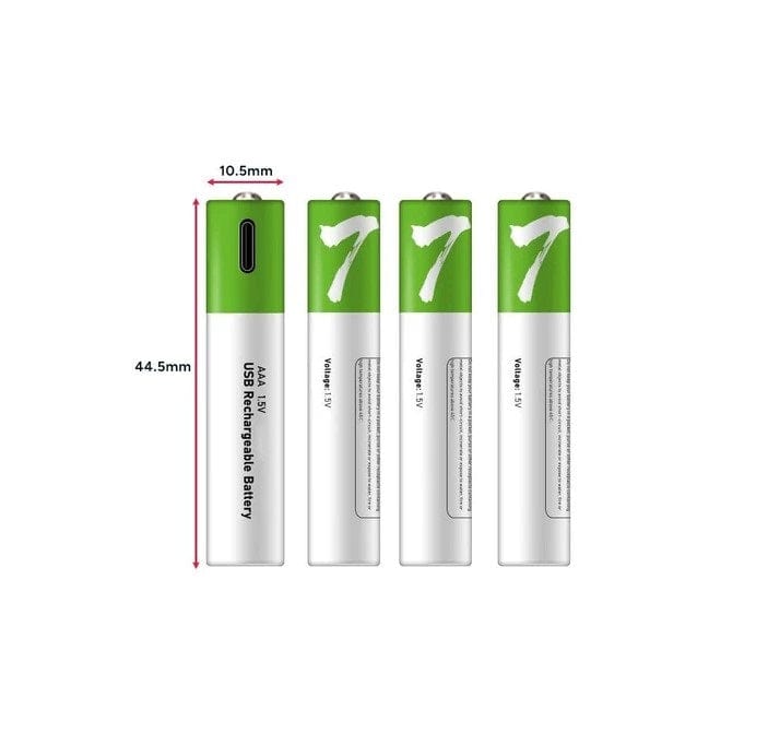 Local Kiwi Deals Rechargeable Lithium-Ion AAA Batteries (4 Pack) 400mAh 1.5V USB-C