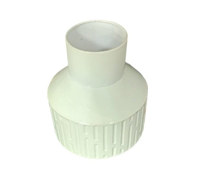 Local Kiwi Deals Retro Style Tin Metal Cream Textured Round Tabletop Vase Small - 23x19cm