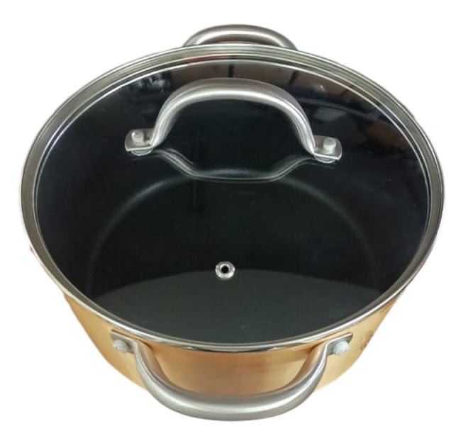 Local Kiwi Deals Saucepan With Glass Lid Non-stick Forged Aluminium