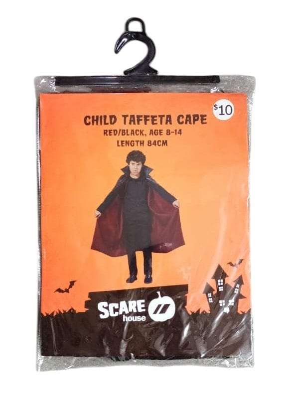Local Kiwi Deals Scare House Child Taffeta Cape Black 84cm Age 8-14