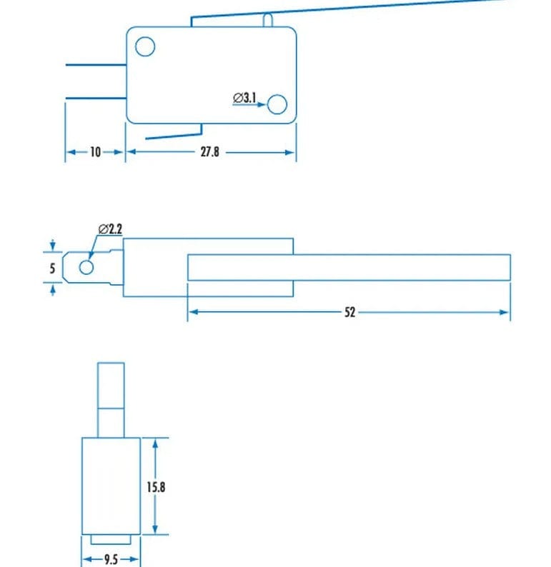 Local Kiwi Deals SPDT 250V 5A Standard Micro Switch with Lever SM1039