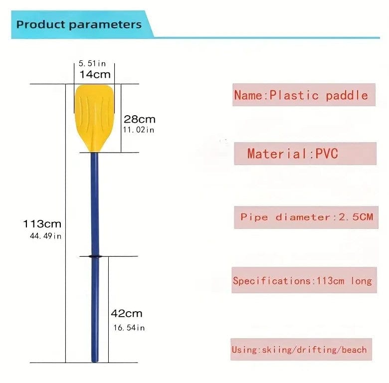 Local Kiwi Deals Sports 2pcs Plastic Boat Paddle For Inflatable Boat Fishing Boat Canoe Kayak