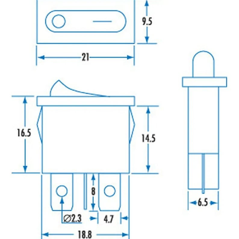 Local Kiwi Deals SPST Ultra Mini Rocker Switch SK0975