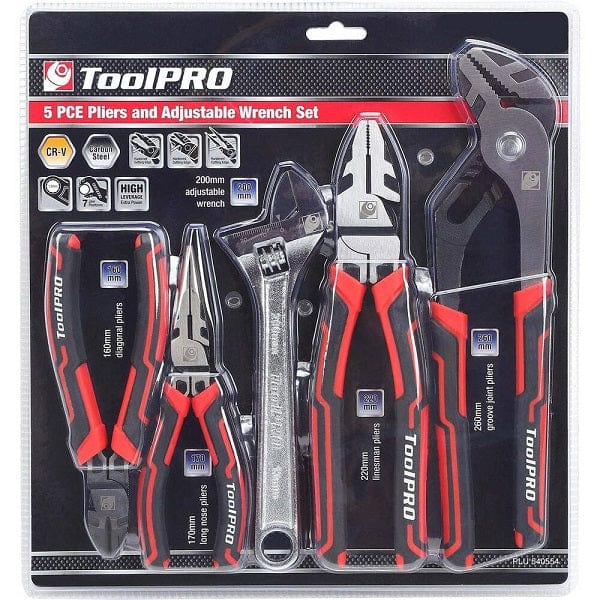 Local Kiwi Deals ToolPRO Plier And Wrench Set 5 Piece