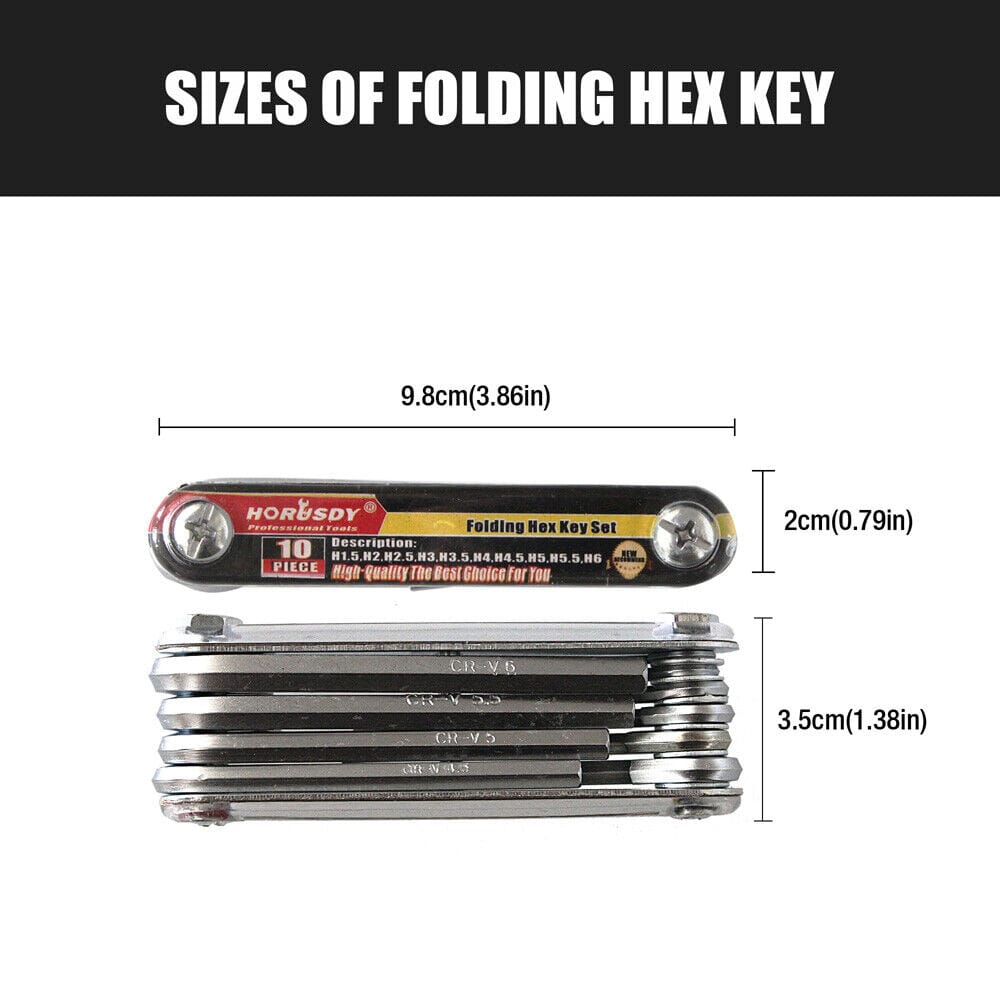 Local Kiwi Deals Tools HORUSDY 10 PC Heavy Duty Folding Portable Hex Key Set