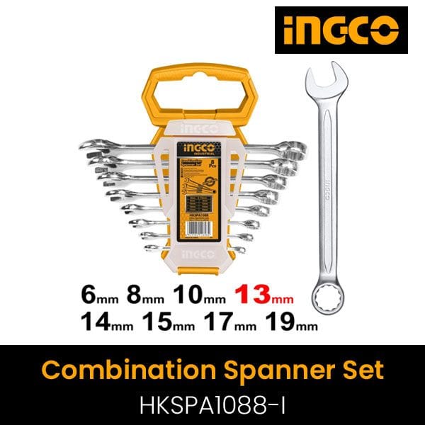 Local Kiwi Deals Tools INGCO SPANNER SET 8PCS COMBINATION HKSPA1088-I
