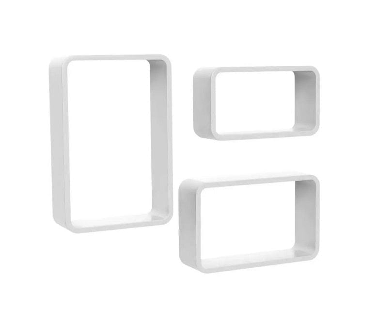 Local Kiwi Deals Wall-Mounted Rectangular Trio Wandregal Set - WHITE