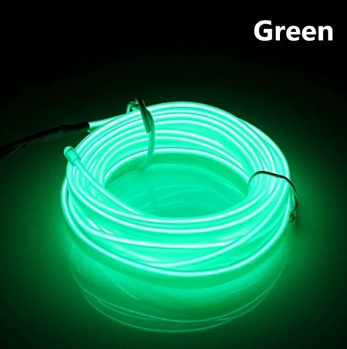 LKD Car Accessories Car Parts & Accessories GREEN 3 Meter Neon EL Wire Glow String Light Car Interior Decor Lamp