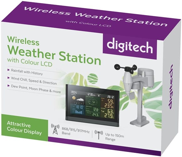 LKD Electronics Electrical and Fittings Digitech Digital Weather Station with Colour Display