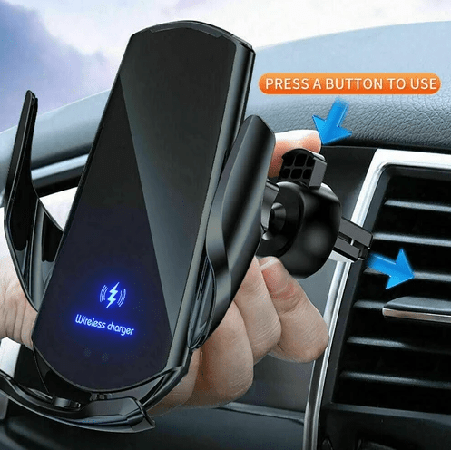 Local Kiwi Deals 15W 2-in-1 Wireless Phone Car Charger and Holder - Black