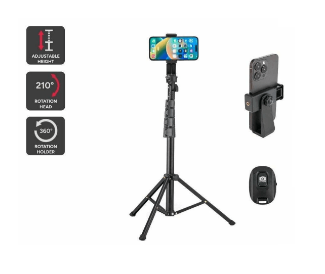 Local Kiwi Deals 160cm Adjustable Phone & Camera Tripod with Wireless Remote Control