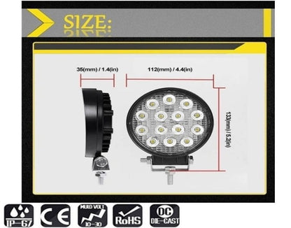 Local Kiwi Deals 42w 4.3 inch 12v / 24v Round Slim LED Spot Lights 1PACK
