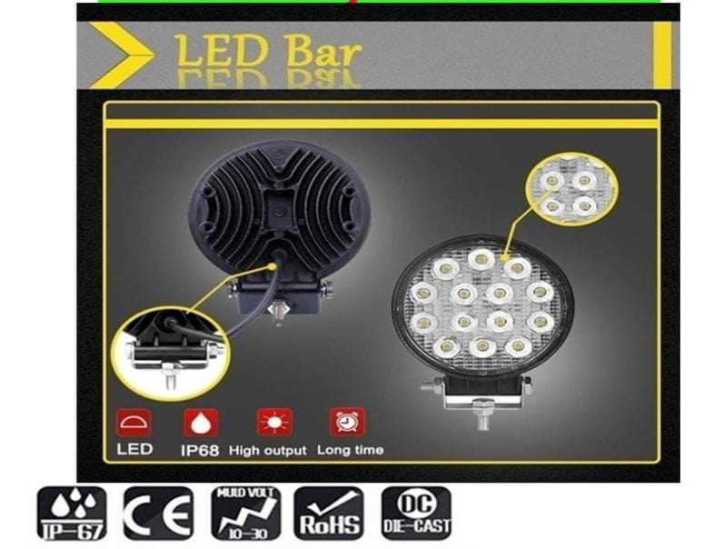 Local Kiwi Deals 42w 4.3 inch 12v / 24v Round Slim LED Spot Lights 1PACK