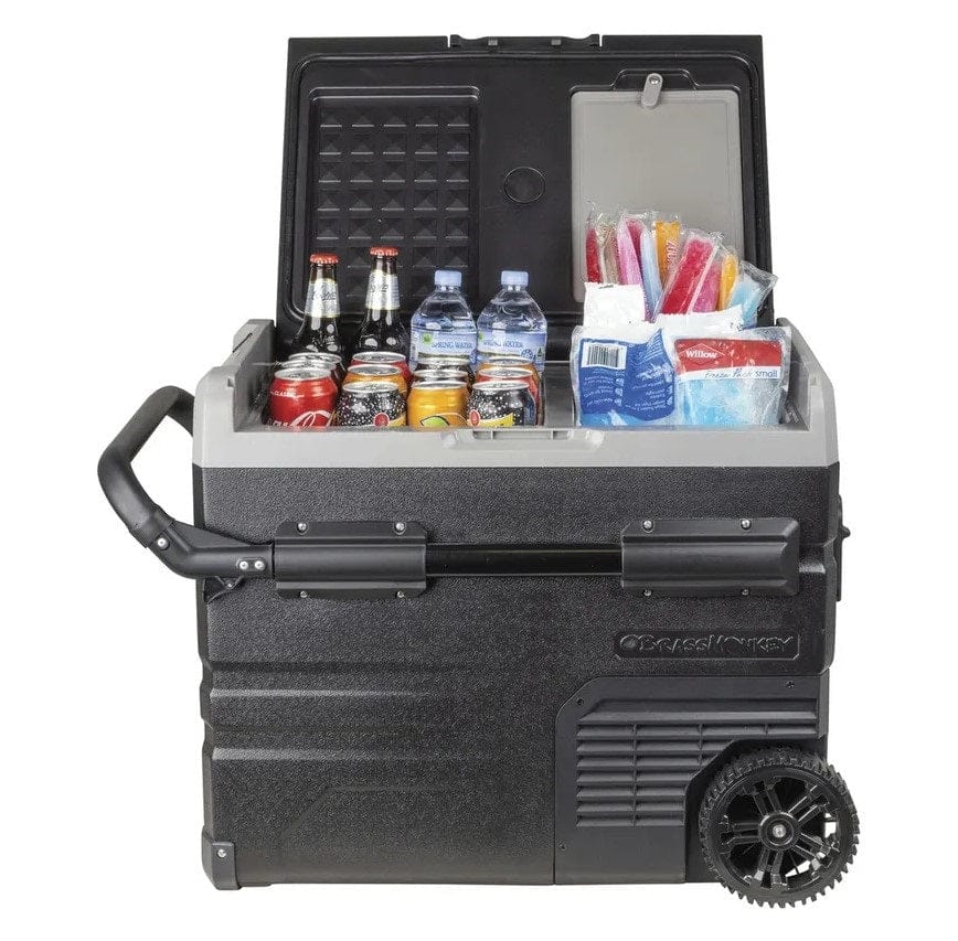 Local Kiwi Deals 45L Brass Monkey Portable Dual Zone Fridge/Freezer with Wheels and Battery Compartment GH2022